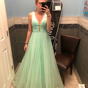 Teal prom dress